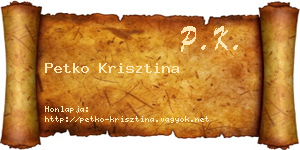 Petko Krisztina névjegykártya